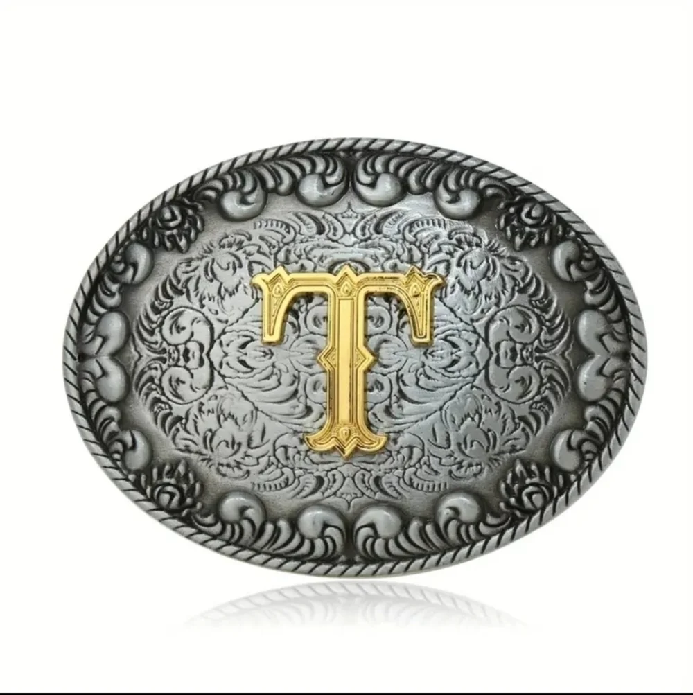 New mens Letter T intials monogram belt buckles
